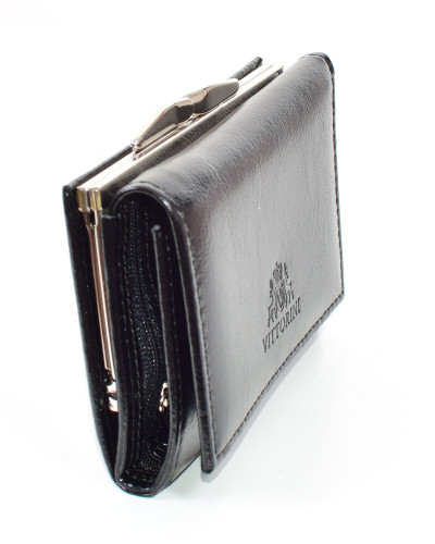 Women's black leather wallet
