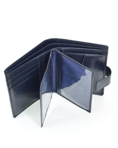 Men's navy blue leather wallet