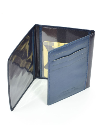 Men's business card case, black and navy blue