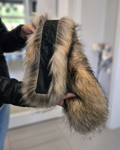 Raccoon Fur Hood Trim Fur Collar Fur For Hood (80cm)