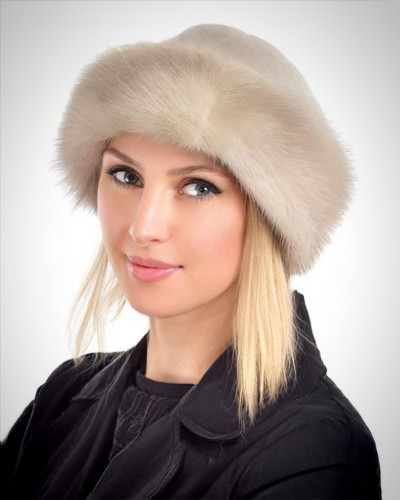 Mink Fur Roller Hat with Sheepskin Top