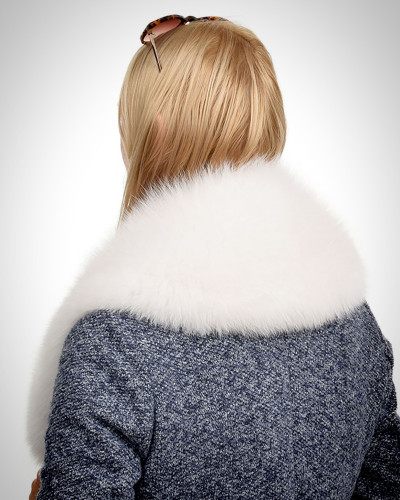 Genuine White Fox Fur Collar Wrap Shawl Stole