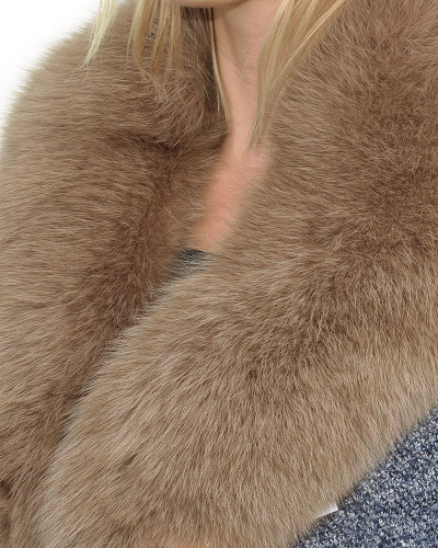 Light Brown Fox Fur Collar Stole