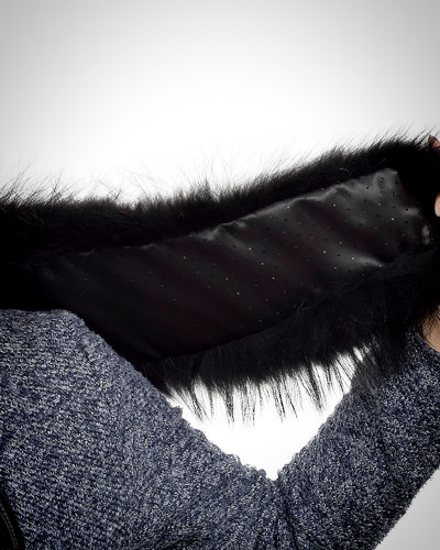 Black Raccoon Fur Collar