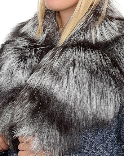 Genuine Silver Fox Fur Collar