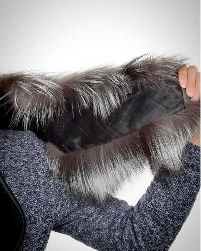 Genuine Silver Fox Fur Collar