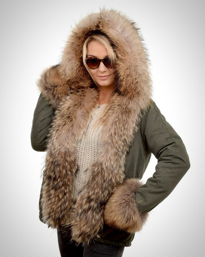 Parka with Hood, Cuffs and Front of Finn Raccoon Fur