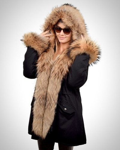 Parka with Hood, Cuffs and Front of Finn Raccoon Fur