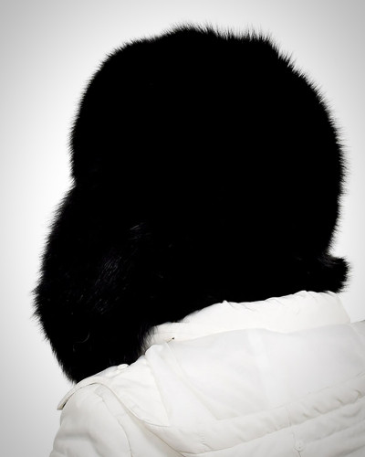 Genuine Women's Black Fox Fur Ushanka Hat