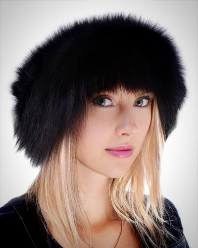 Genuine Black Fox Fur Headband Fur Ear Warmer