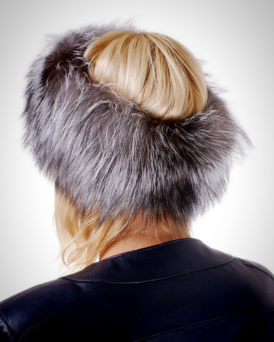Genuine Silver Fox Fur Headband Fur Ear Warmer