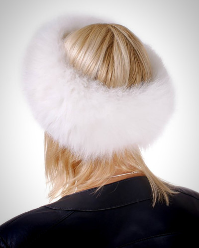 Genuine White Fox Fur Headband Fur Ear Warmer