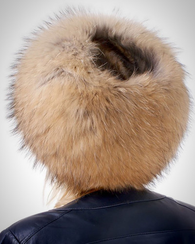 Genuine Women's Raccoon Fur Roller Hat - Toque