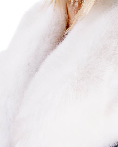 Genuine White Fox Fur Stole Cape Collar Wrap