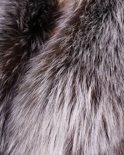 Genuine Silver Fox Fur Stole Cape Collar Wrap