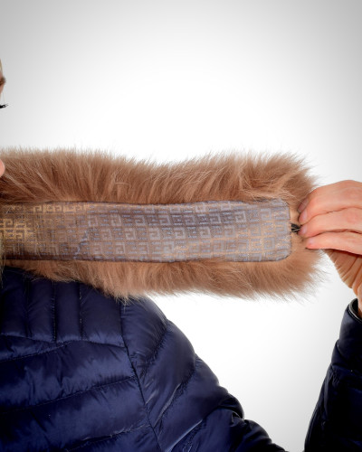 Limited Edition - Light Brown Fox Fur Stand-Up Collar