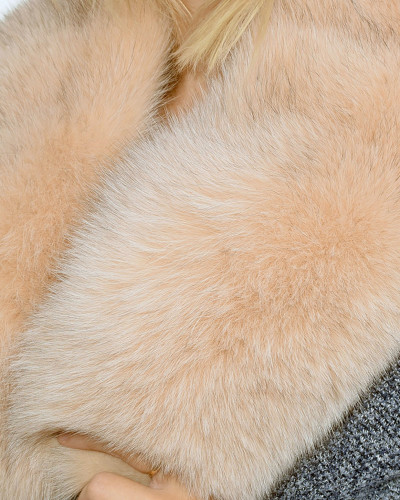 Genuine Beige Fox Fur Collar Wrap Shawl Stole
