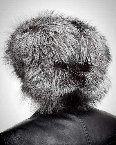 Genuine Men's Silver Fox Fur Hat II Fur Ushanka Hat