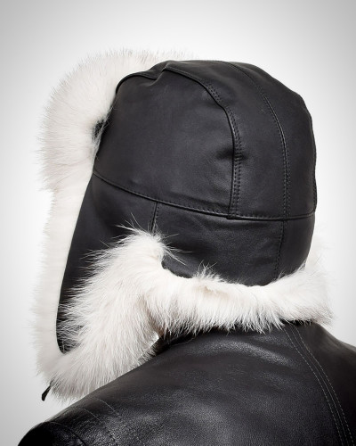 Genuine Men's Blue Fox Fur Hat I Fur Bomber Hat