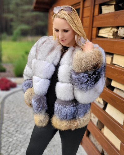 Genuine Women's Fox Fur Jacket Fur Coat