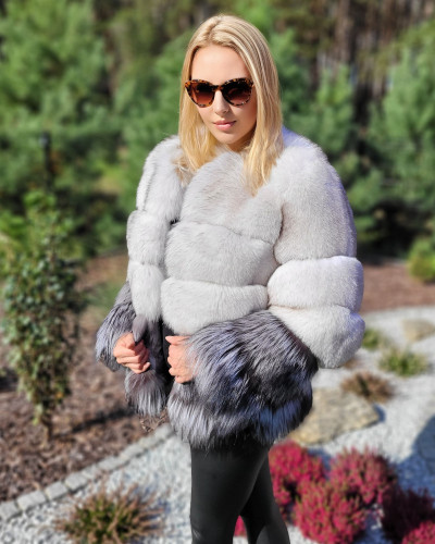 Genuine Women's Fox Fur Jacket Fur Coat
