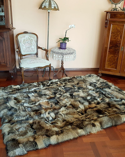 Fur Carpet Fur Coverlet Blanket of Finn Raccoon Fur