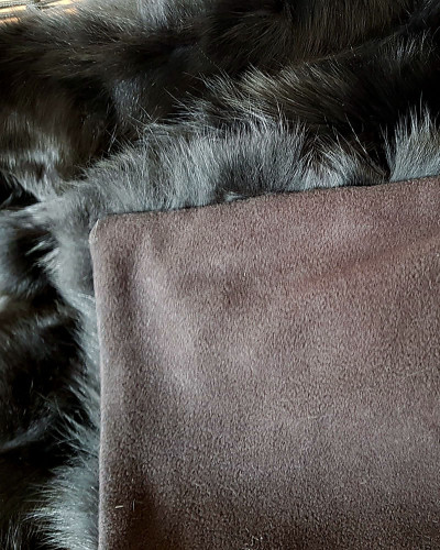 Fur Carpet Fur Coverlet Blanket of Black Fox Fur