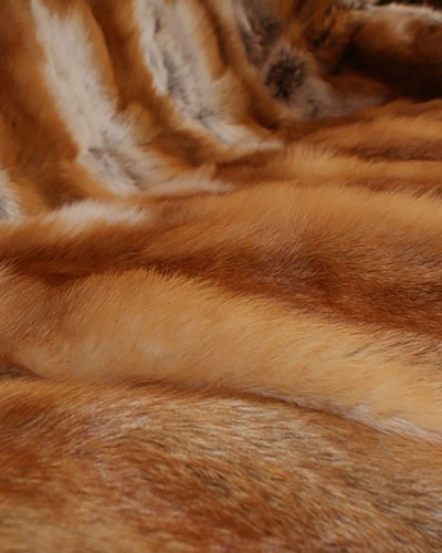 Fur Carpet Coverlet Blanket of Red Fox Fur 130x160cm