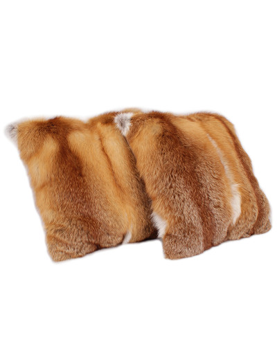 Genuine Red Fox Fur Pillow / Red Fox Fur Cushion 50x50cm