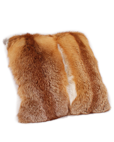 Genuine Red Fox Fur Pillow / Red Fox Fur Cushion 50x50cm