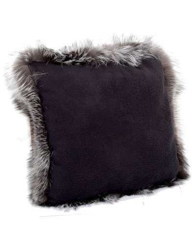 Silver Fox Fur Pillow / Silver Fox Fur Cushion 50x50cm